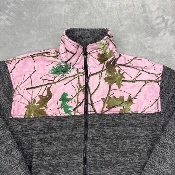 TrailCrest Fleece Jacket Womens 2XL Gray Realtree Long Sleeve Mock Neck Full Zip - Picture 6 of 7